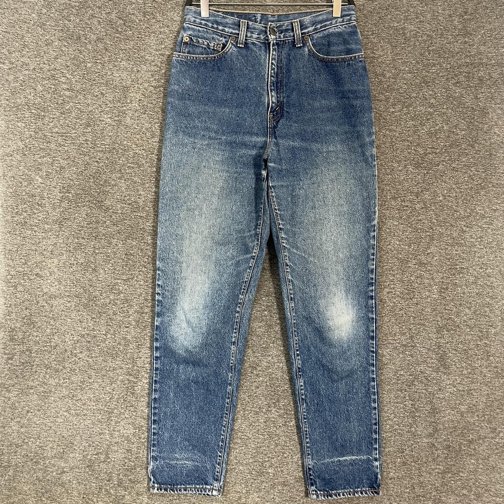 Vintage Levis Jeans Womens 13 (30x31) Blue High Rise Tapered Leg Denim Made USA